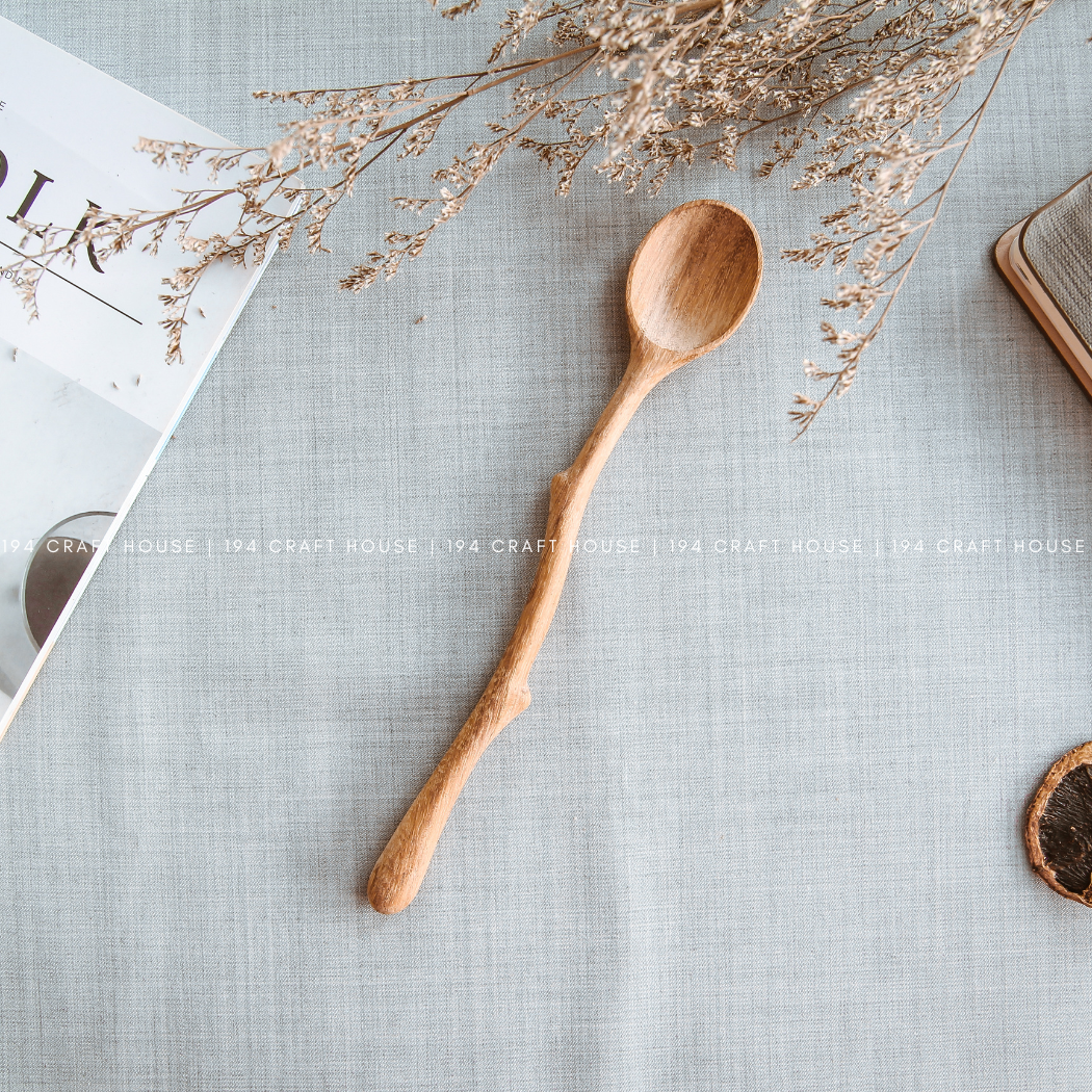 194 Craft House - Hand Carved Branch Wooden Spoon