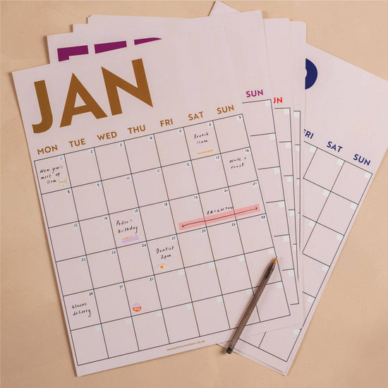 Good Tuesday - Monthly Undated Wall Planner