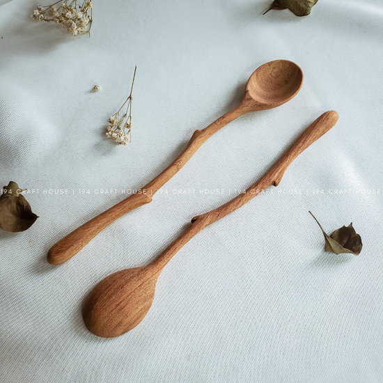 194 Craft House - Hand Carved Branch Wooden Spoon