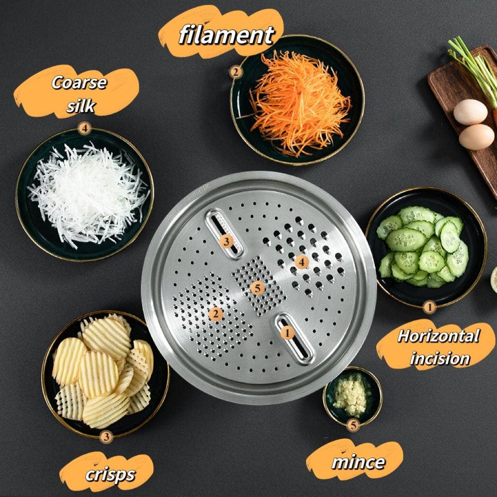 3-in-1 Stainless Steel Drain Basket & Veggie Slicer: 1 Full Set