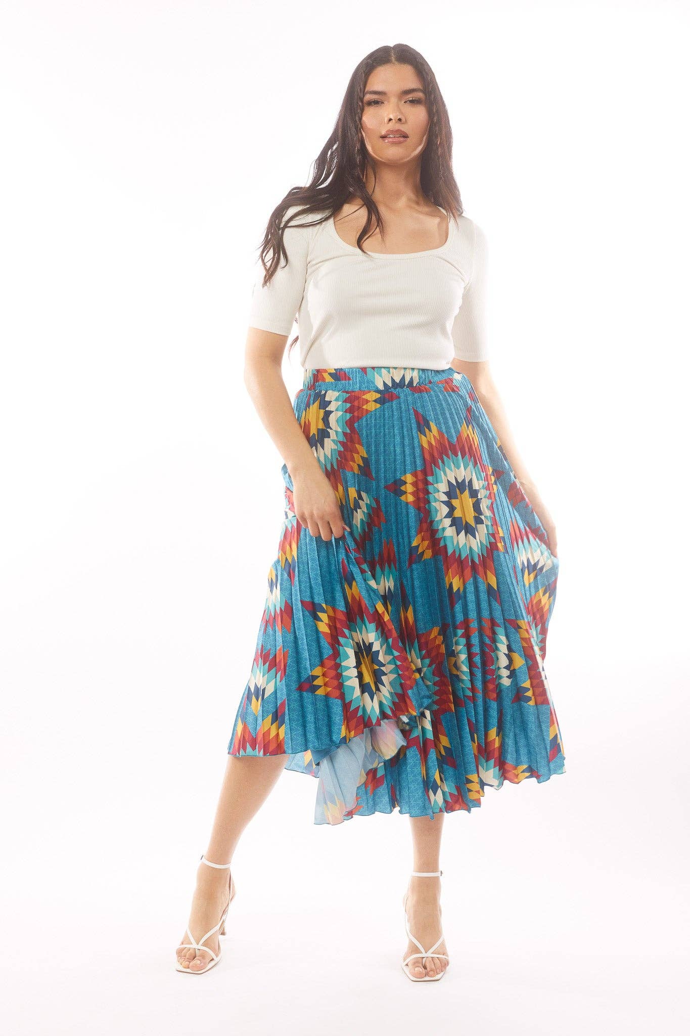 Pleated Midi Skirt XL