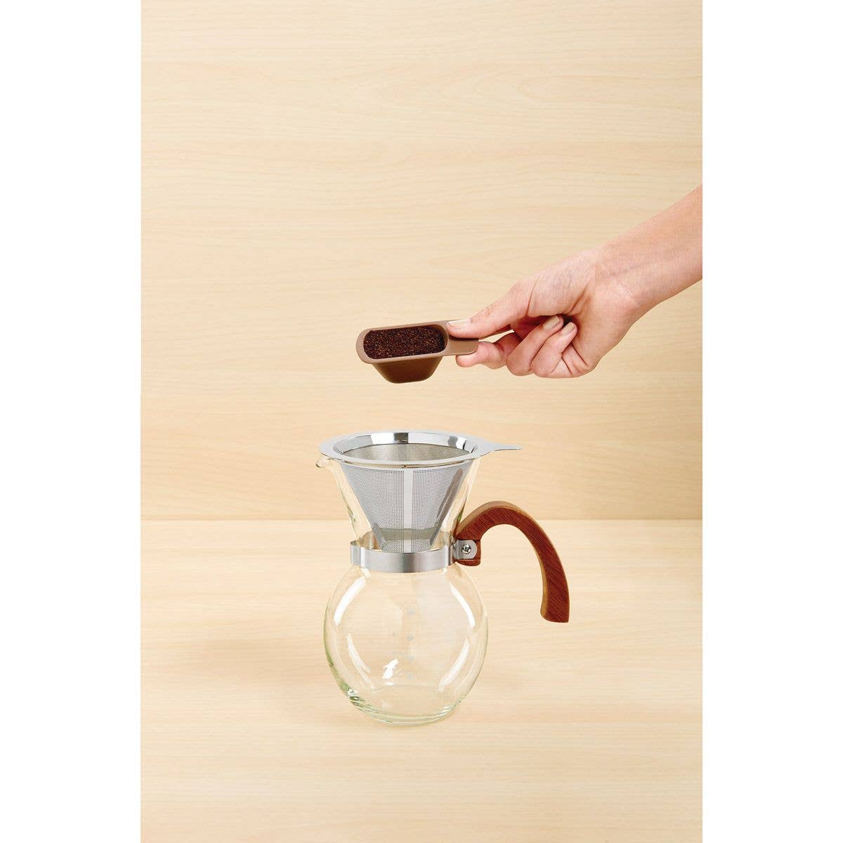 Pour-Over Coffee Maker With Bamboo Handle