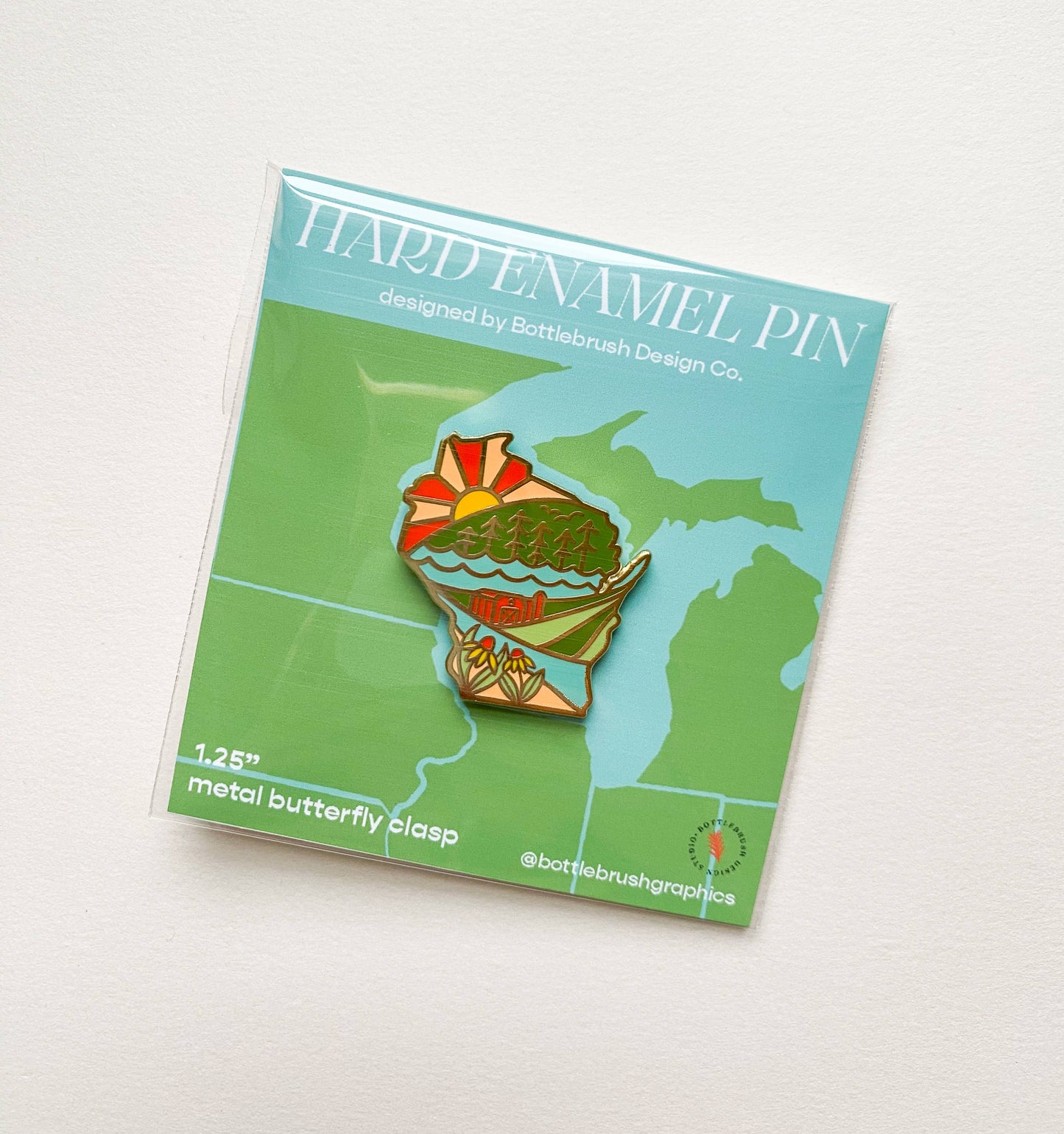 Wisconsin Local Love Enamel Pin
