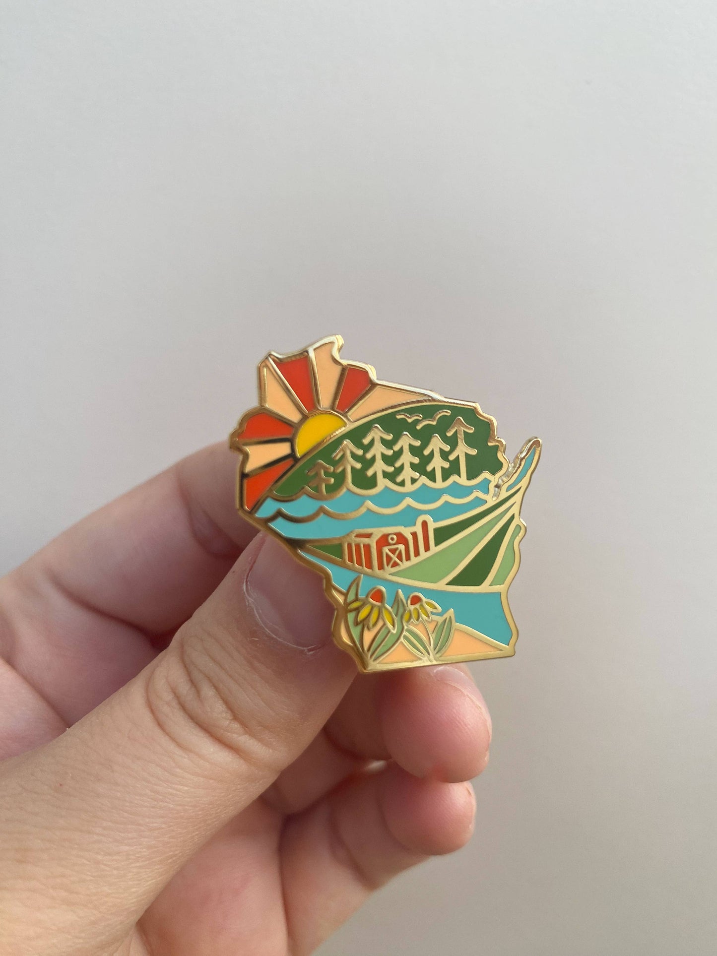 Wisconsin Local Love Enamel Pin