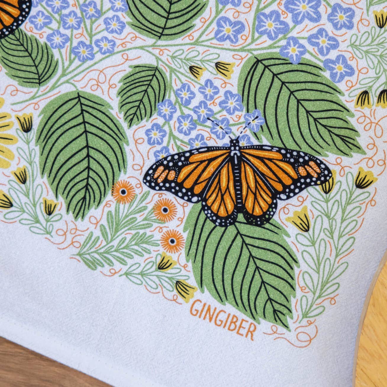 Monarch Garden Tea Towel