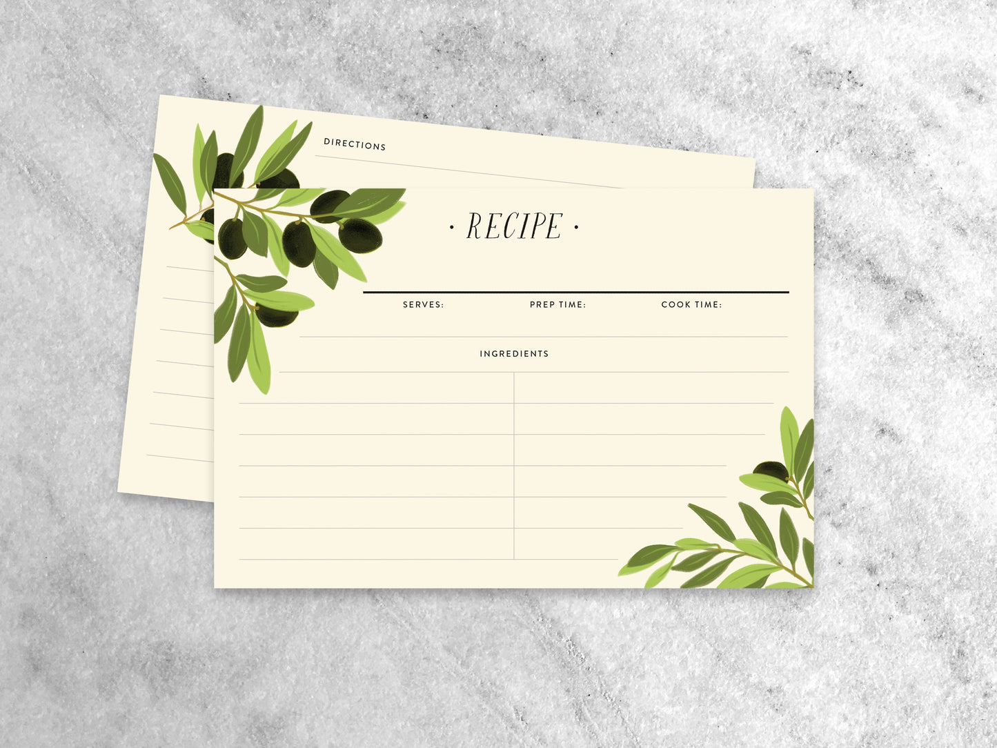 Olive Branch Recipe Cards