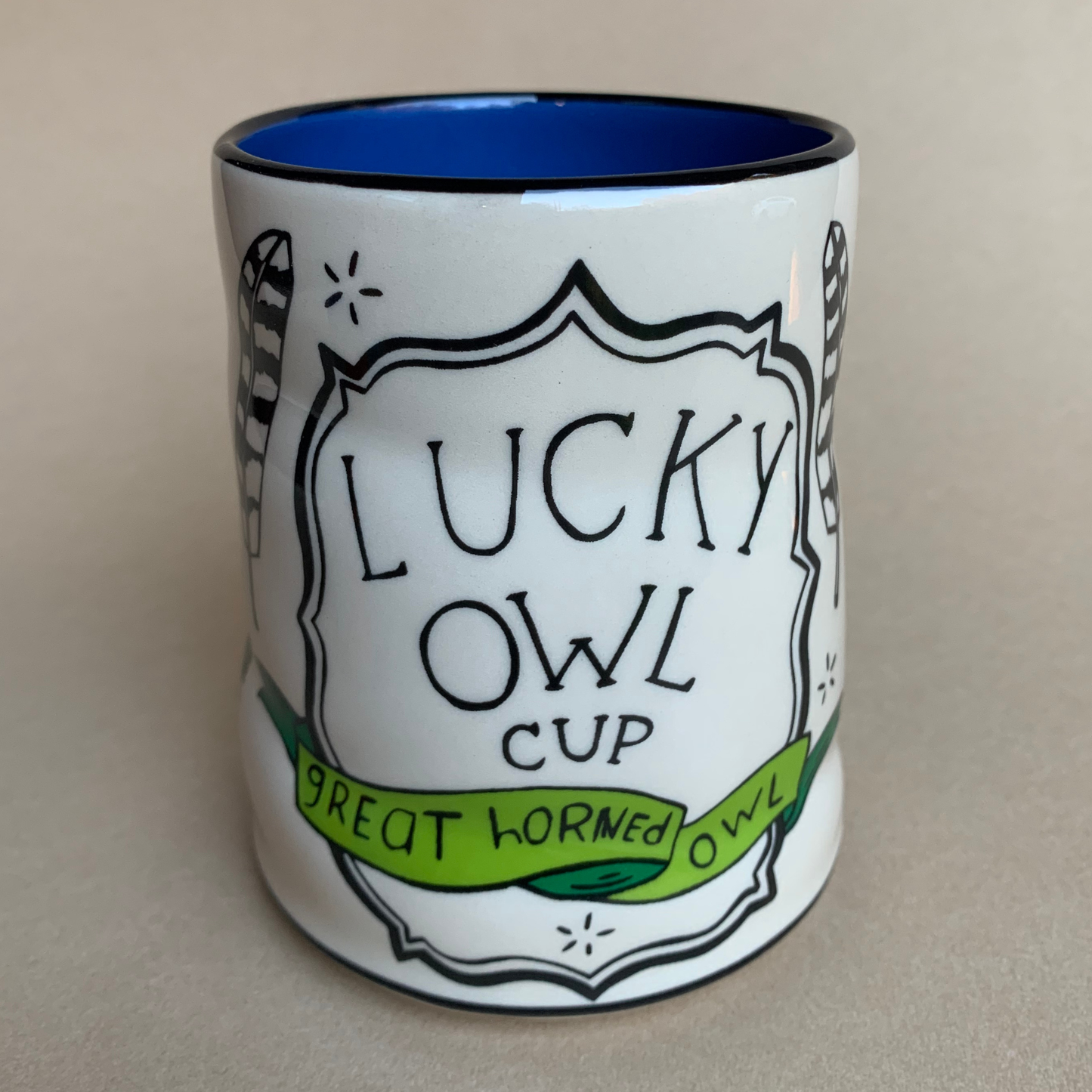 Great Horned Owl Ceramic Mug/Cup XLarge by The Bowl Maker