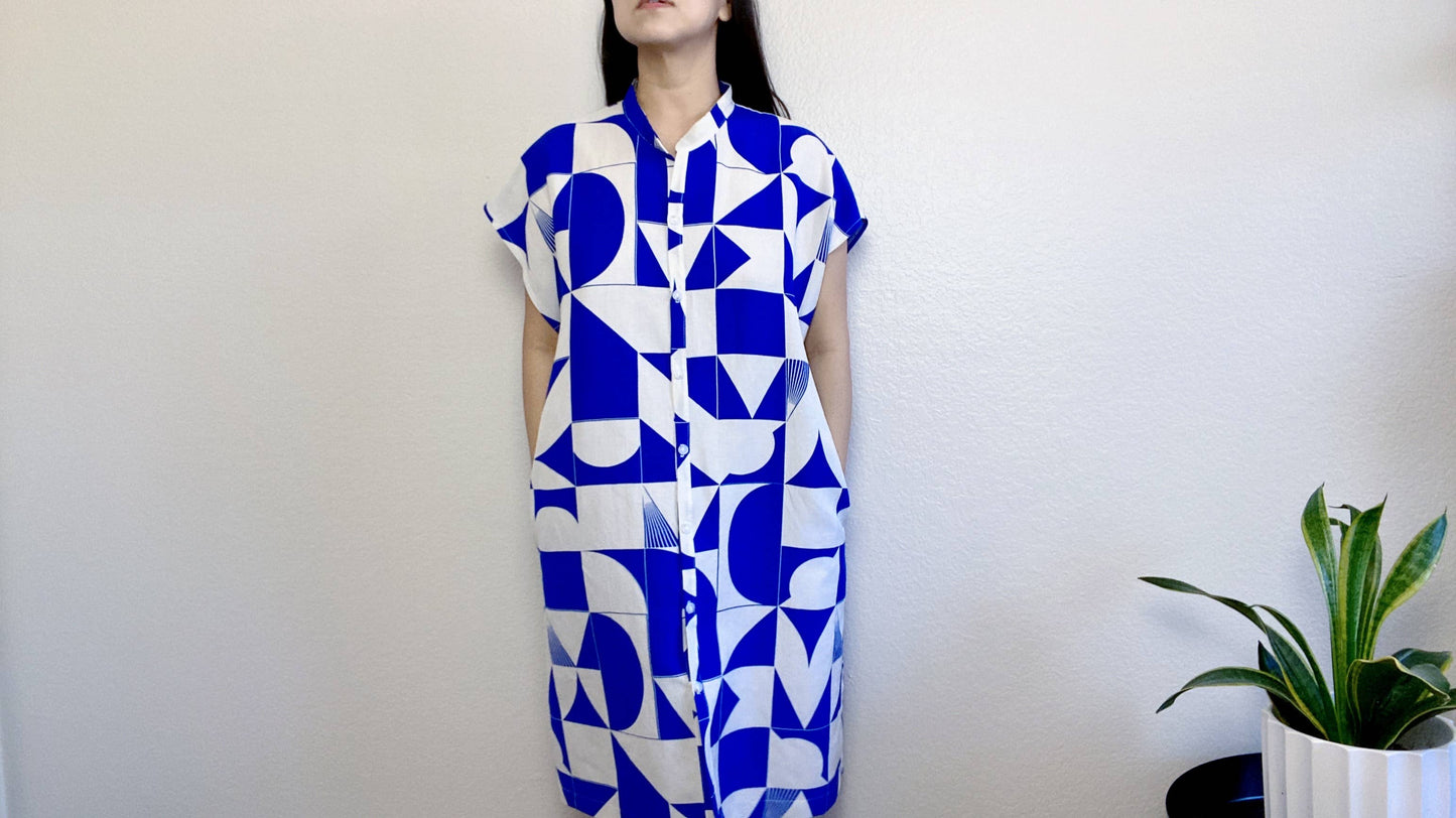 Deep Blue Shirt Dress by Joolee