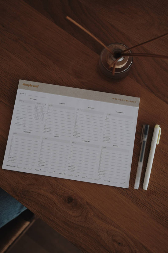 Simple Self - Work-Life Balance Planning Pad: Blush