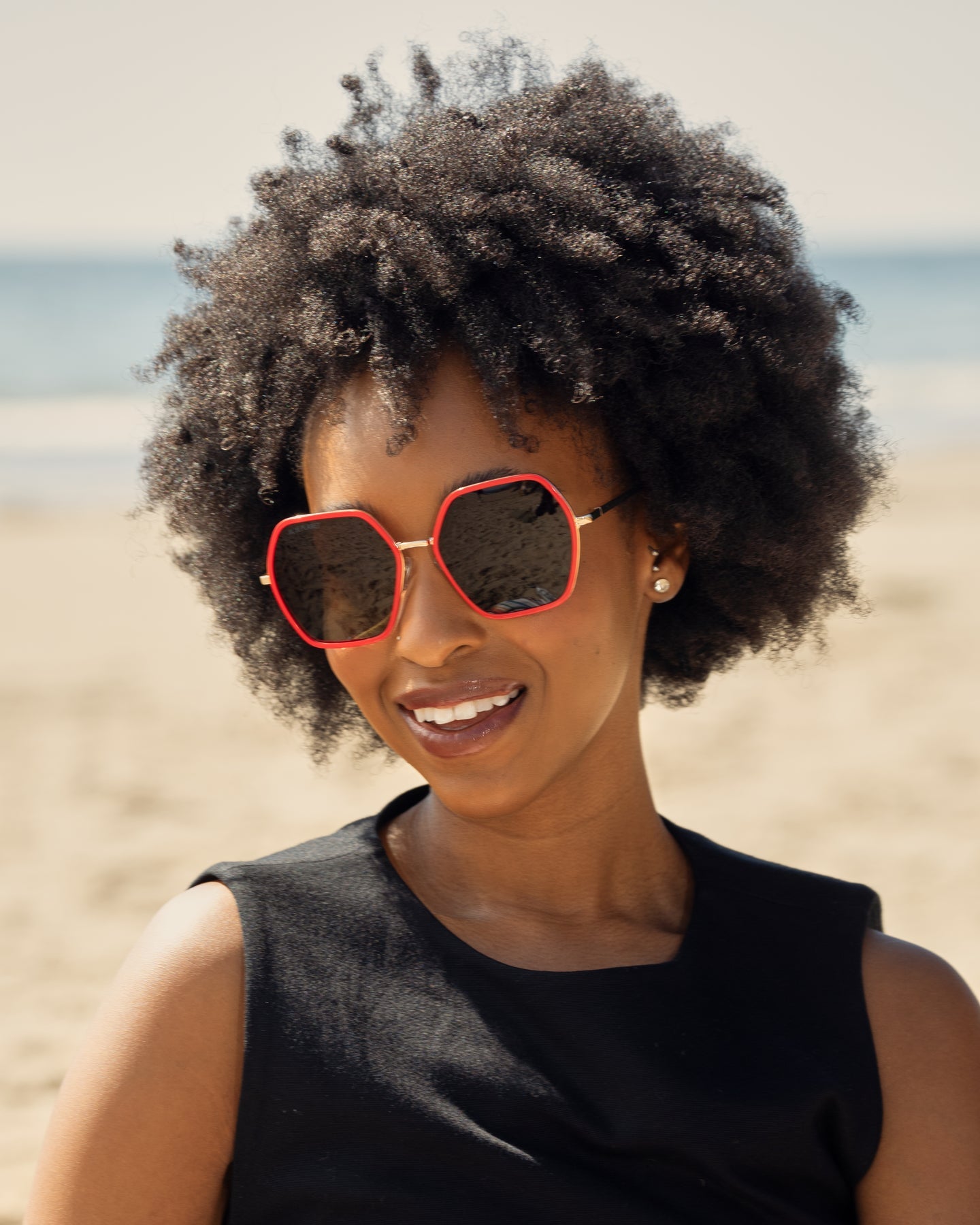 Addyson Polarized Sunglasses | Red / Gold / Gradient Brown Polarized Lens