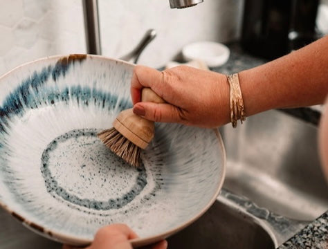 Bamboo Pot Scrubber with Replaceable Head