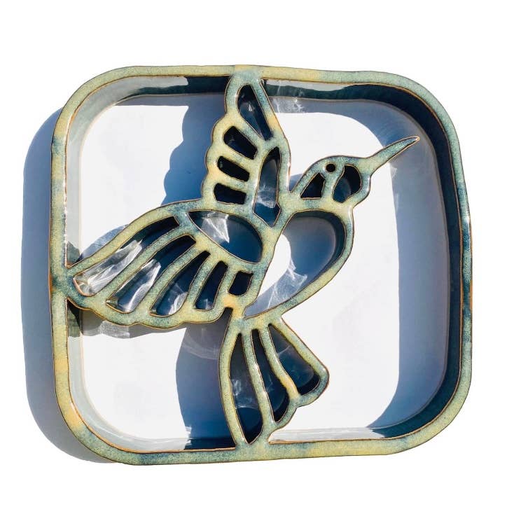 Jade Hummingbird Stoneware Trivet