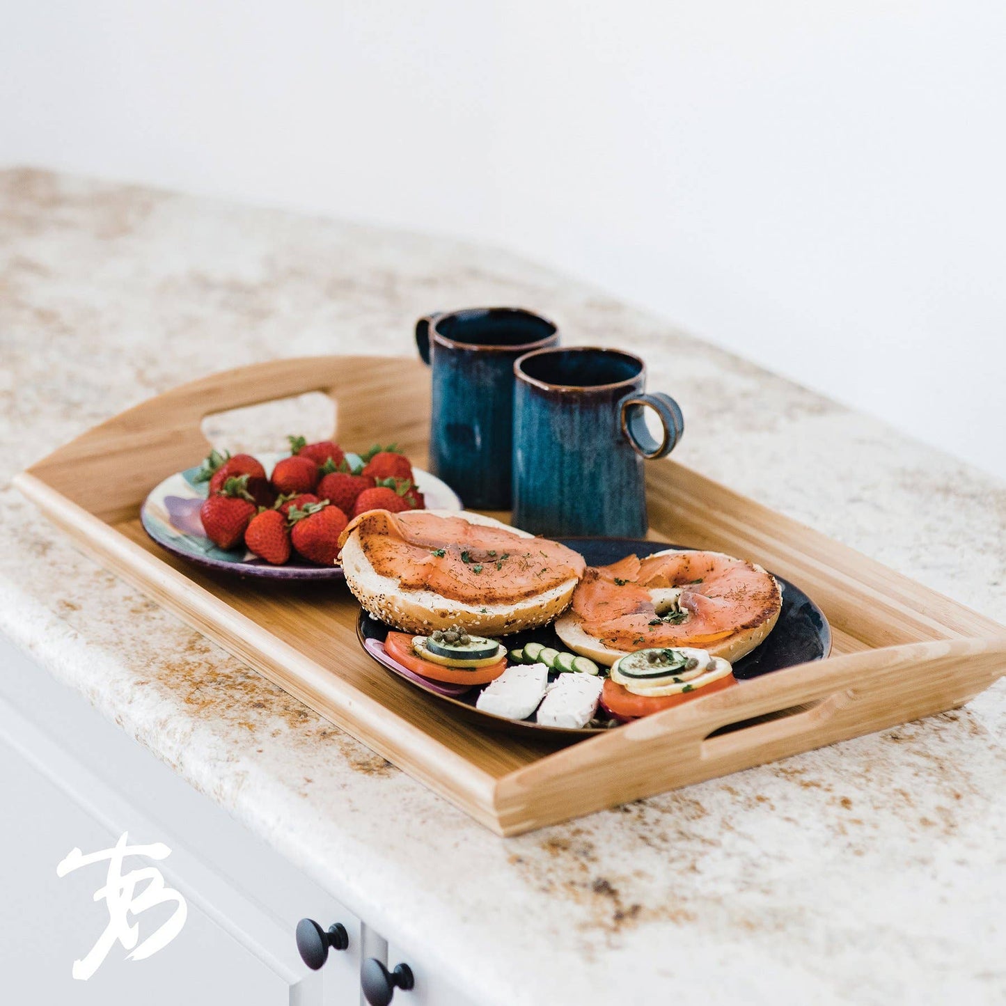 Bamboo Butler's Serving Tray with Handles