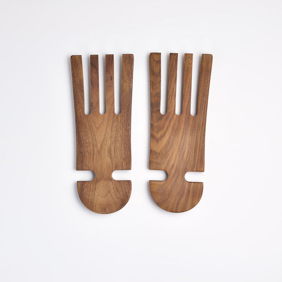 Walnut Wood Salad Hands