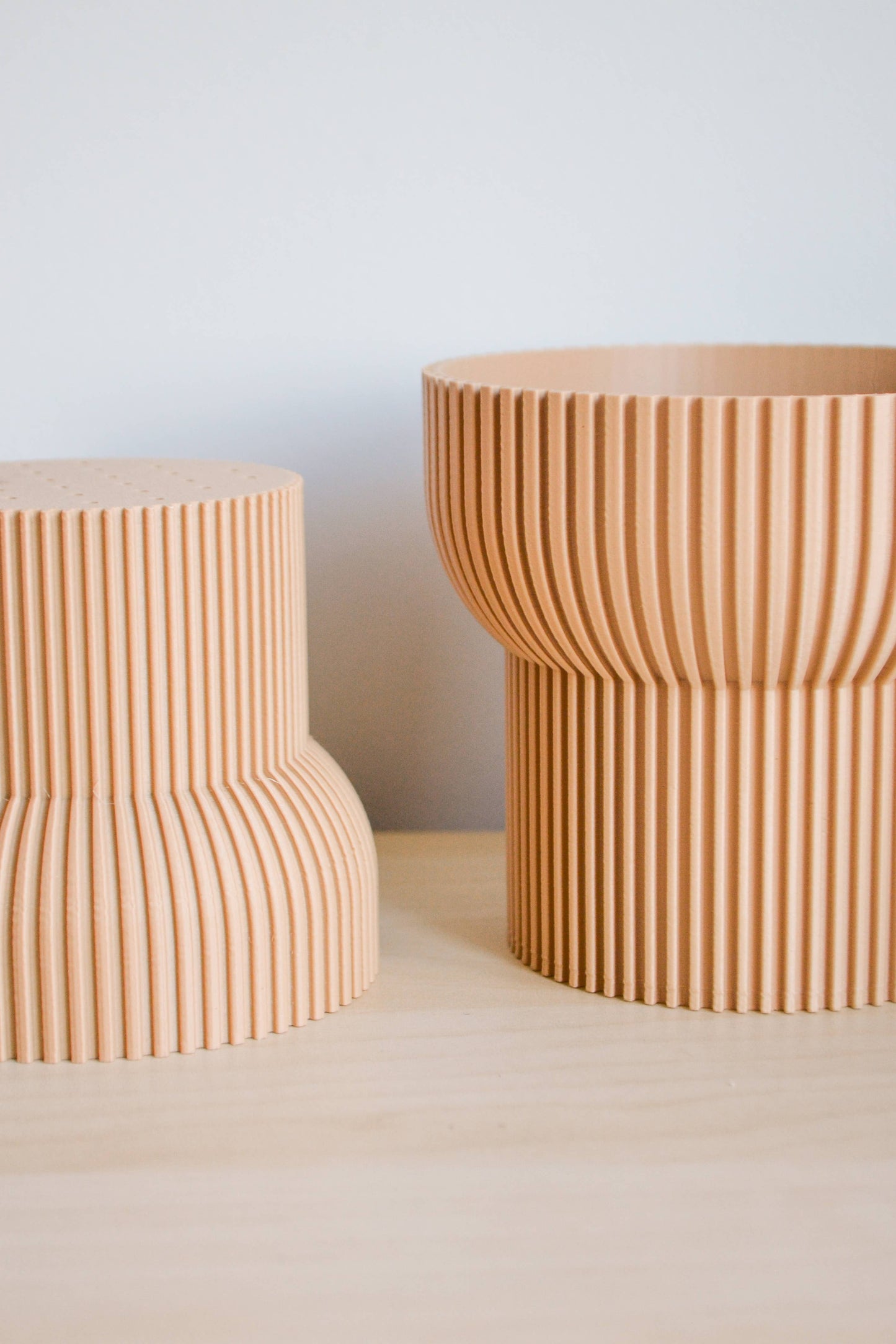 4" Ivory Japandi Planter + Tray