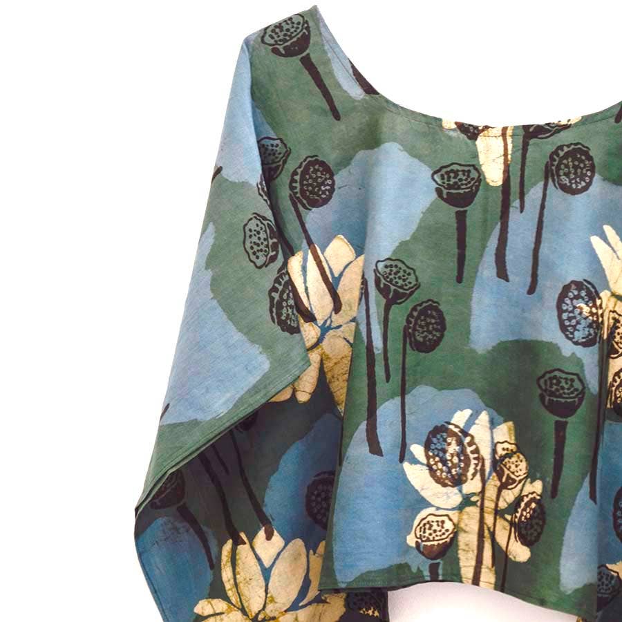 Block Print Crop Top | Lotus Garden