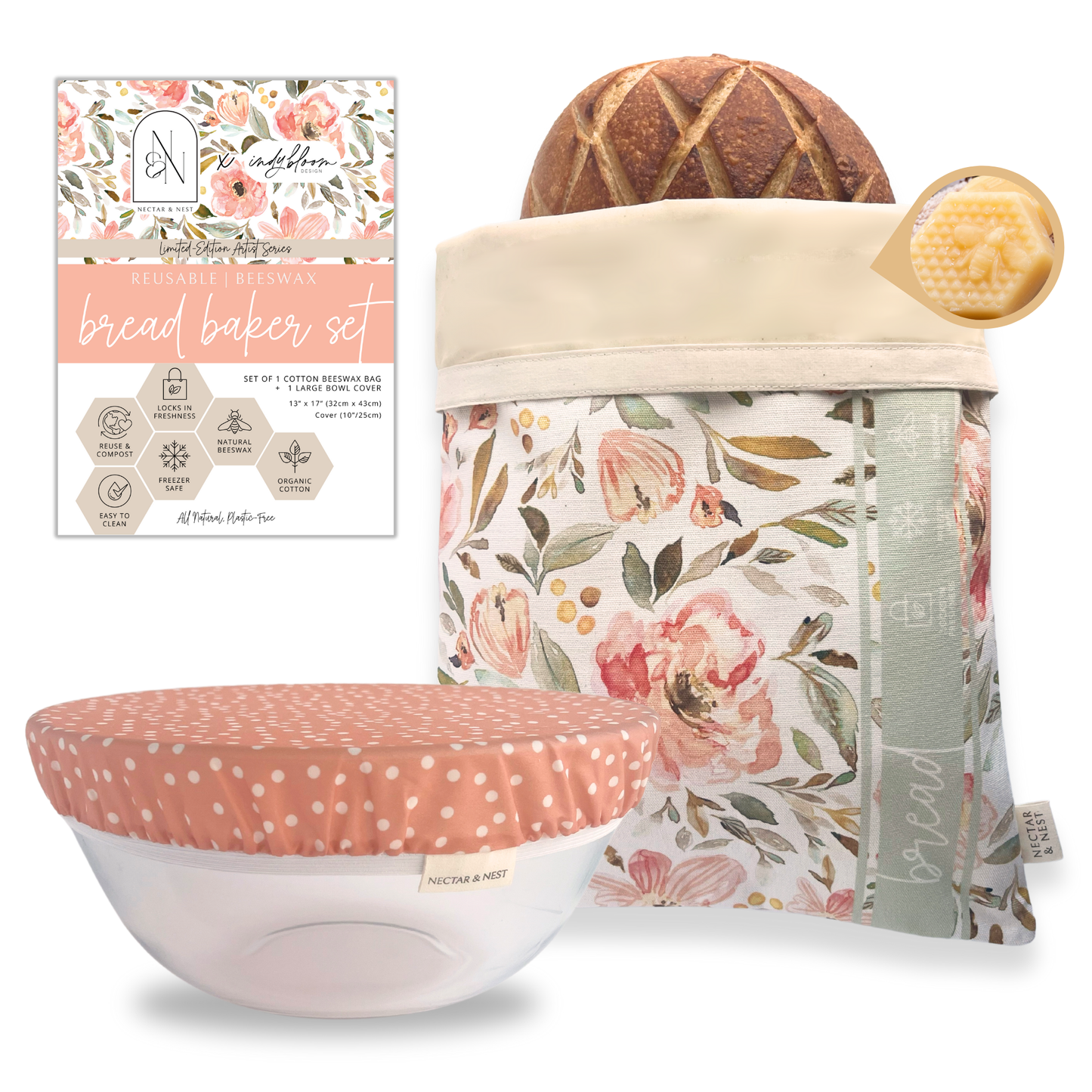 Beeswax Bread Bag + Bowl Cover