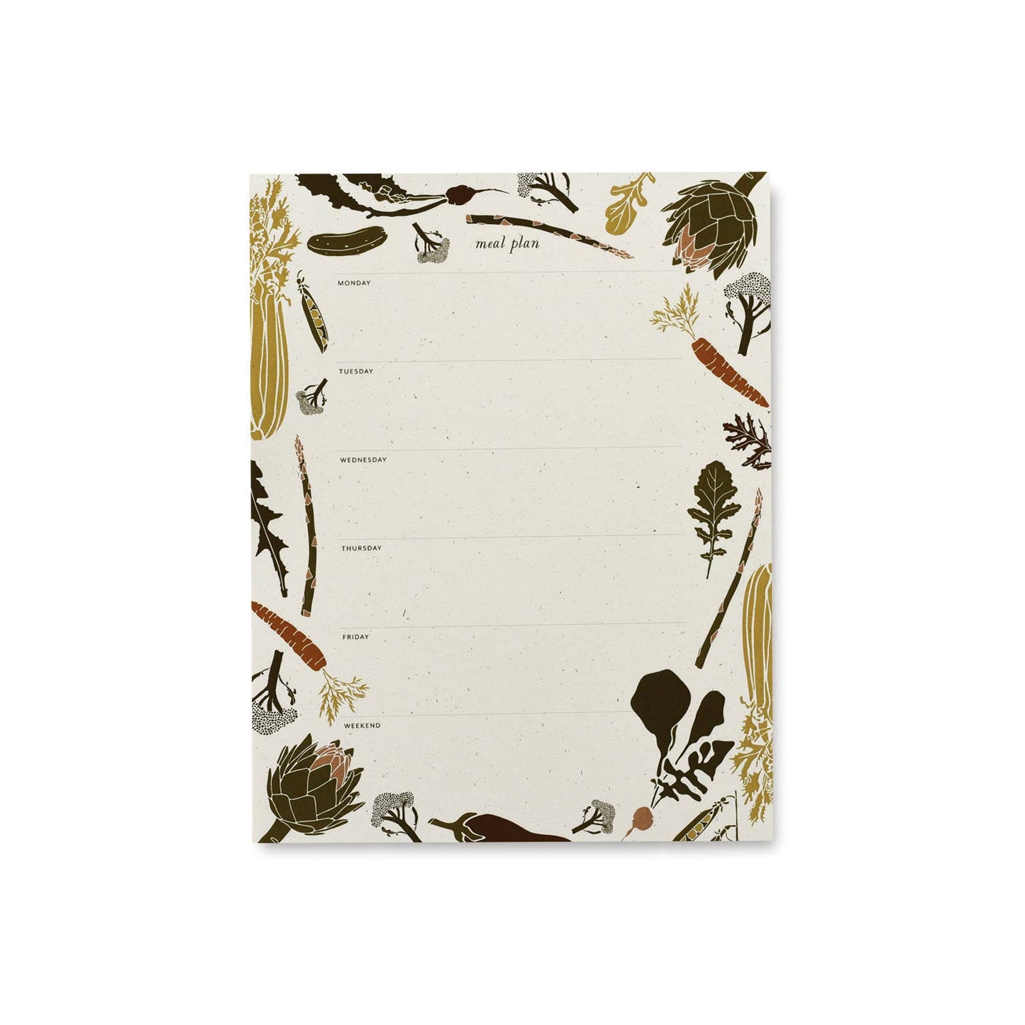 Spring Veggie Meal Planner Desk Pad / Recycled Notepad