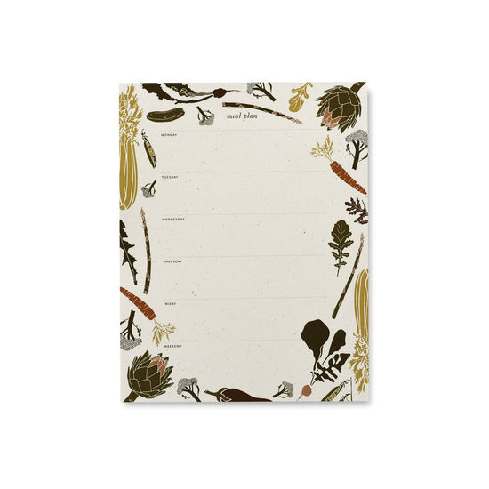 Spring Veggie Meal Planner Desk Pad / Recycled Notepad
