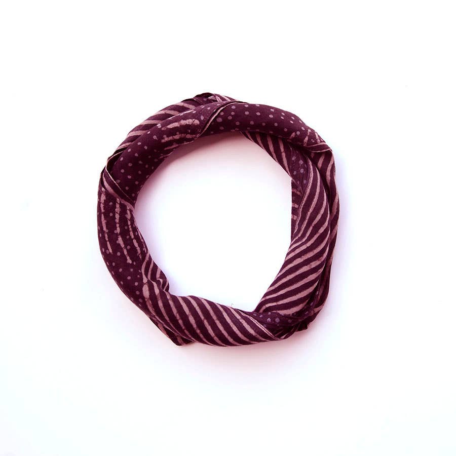 Block Print Head Scarf/Bandana | Violet