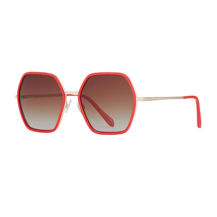 Addyson Polarized Sunglasses | Red / Gold / Gradient Brown Polarized Lens