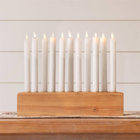 Wooden Taper Candle Holder Centerpiece