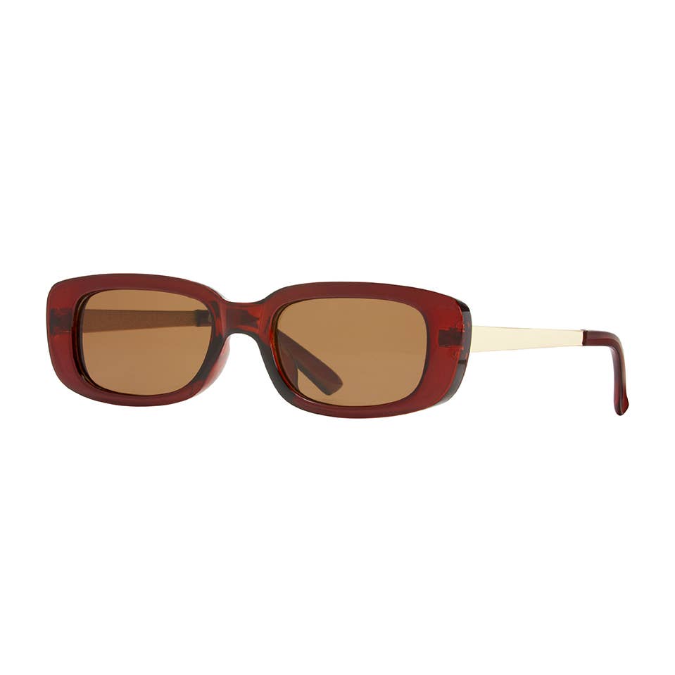 Adley Polarized Sunglasses | Crystal Brown / Matte Gold? Brown Polarized Lens