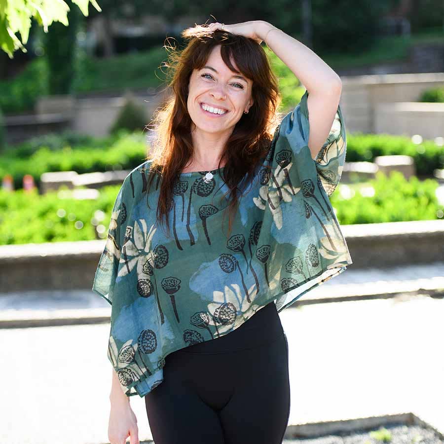 Block Print Crop Top | Lotus Garden