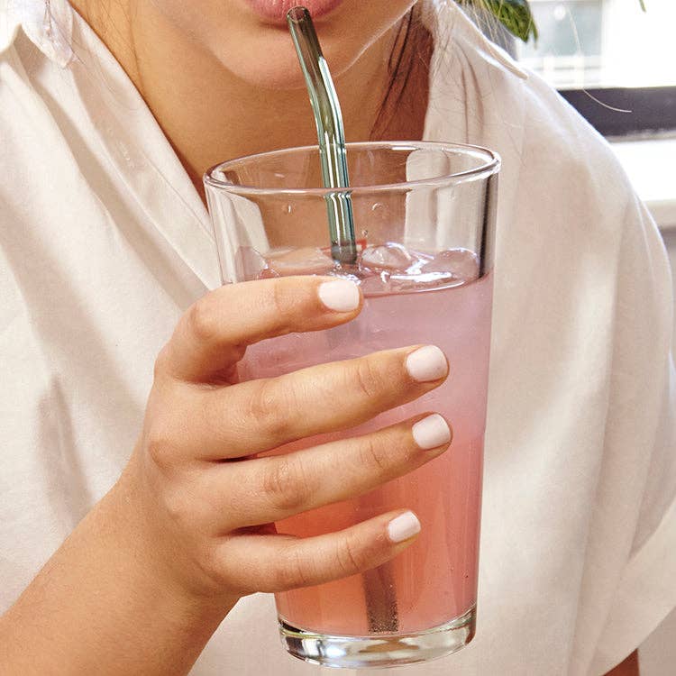 Colorful Reusable Glass Straws Pack of 6