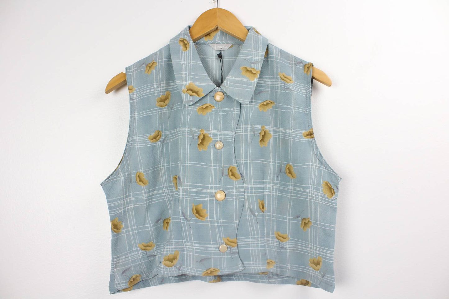 Reworked Vintage Sleeveless Button Up