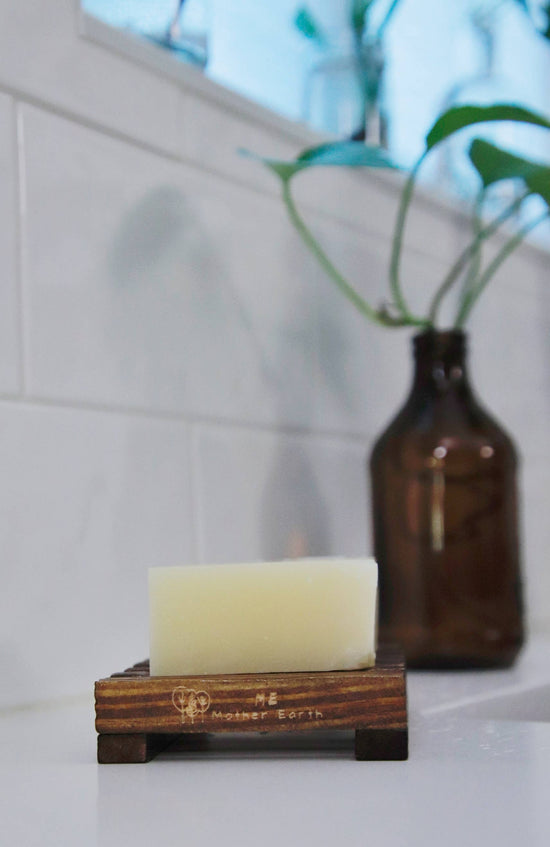 Stained Wood Slatted Soap Dish