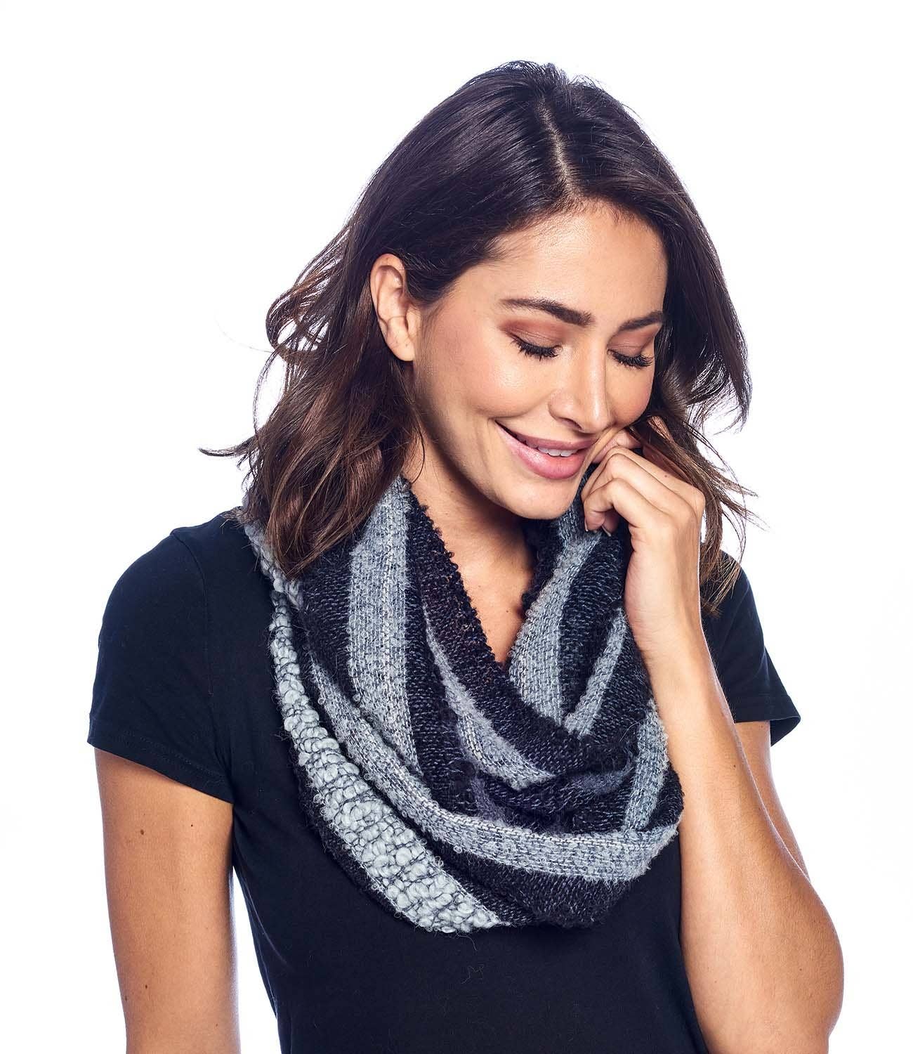 Alpaca Infinity Scarf | Charcoal Boucle