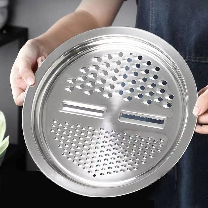 3-in-1 Stainless Steel Drain Basket & Veggie Slicer: 1 Full Set
