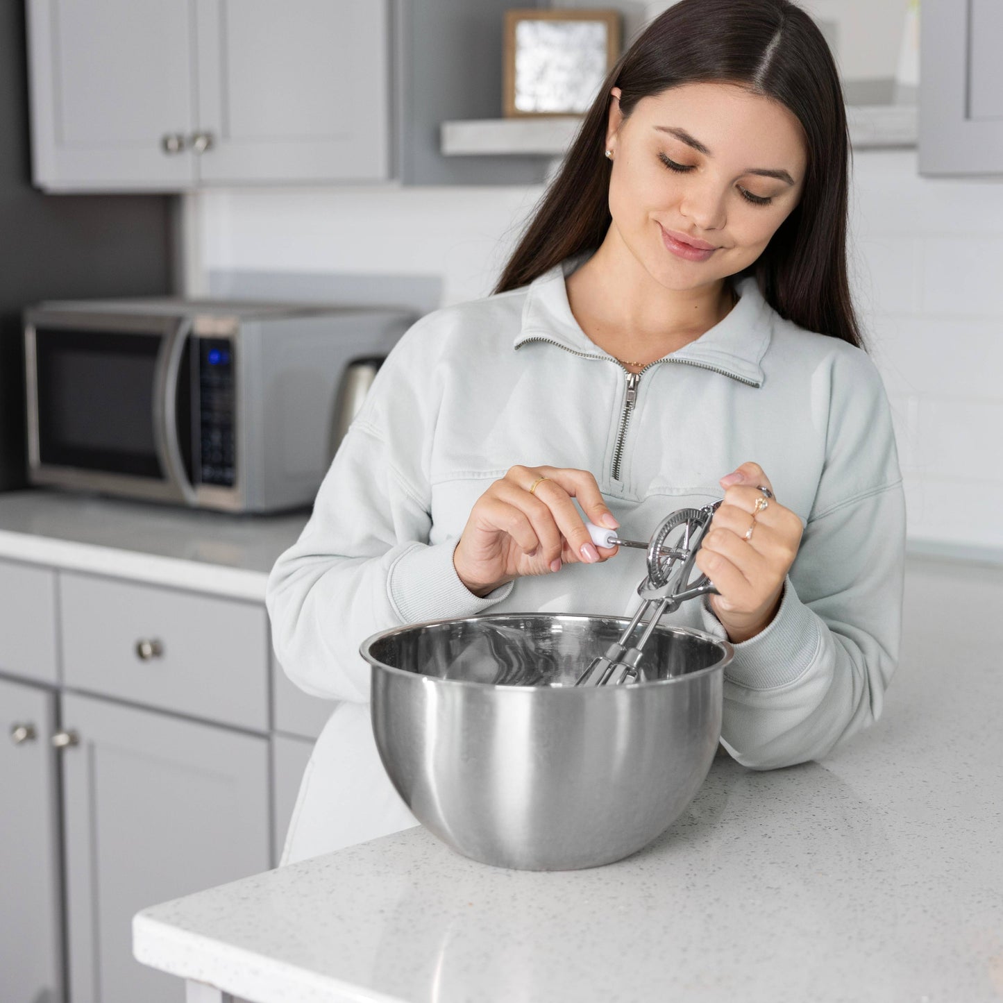 Stainless Steel Manual Hand Mixer