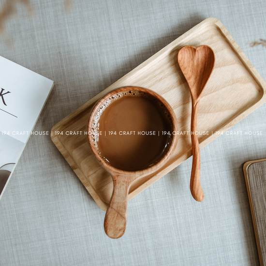 194 Craft House - Hand Carved Wiggly Heart Wooden Spoon