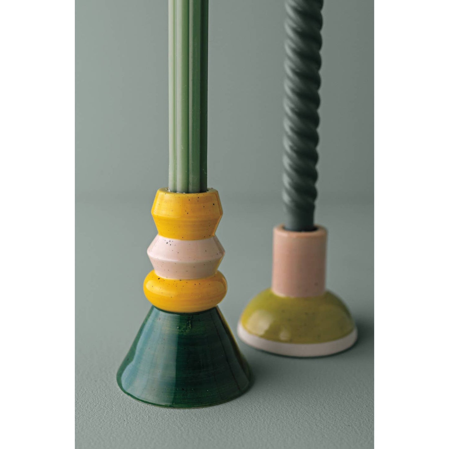 Color Blocked Candle Holders