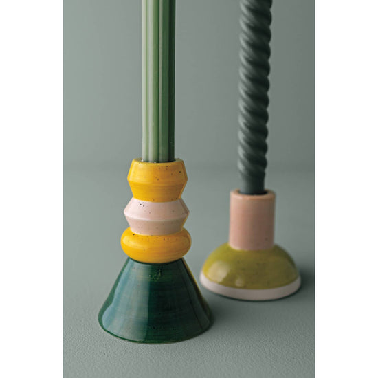 Color Blocked Candle Holders