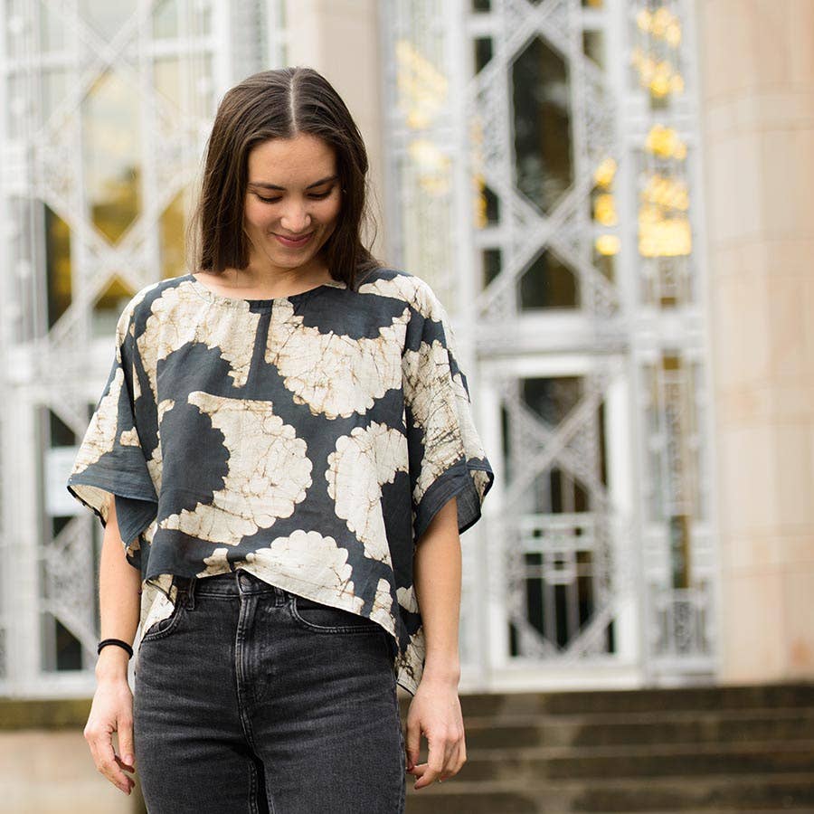 Block Print Crop Top | Sunset