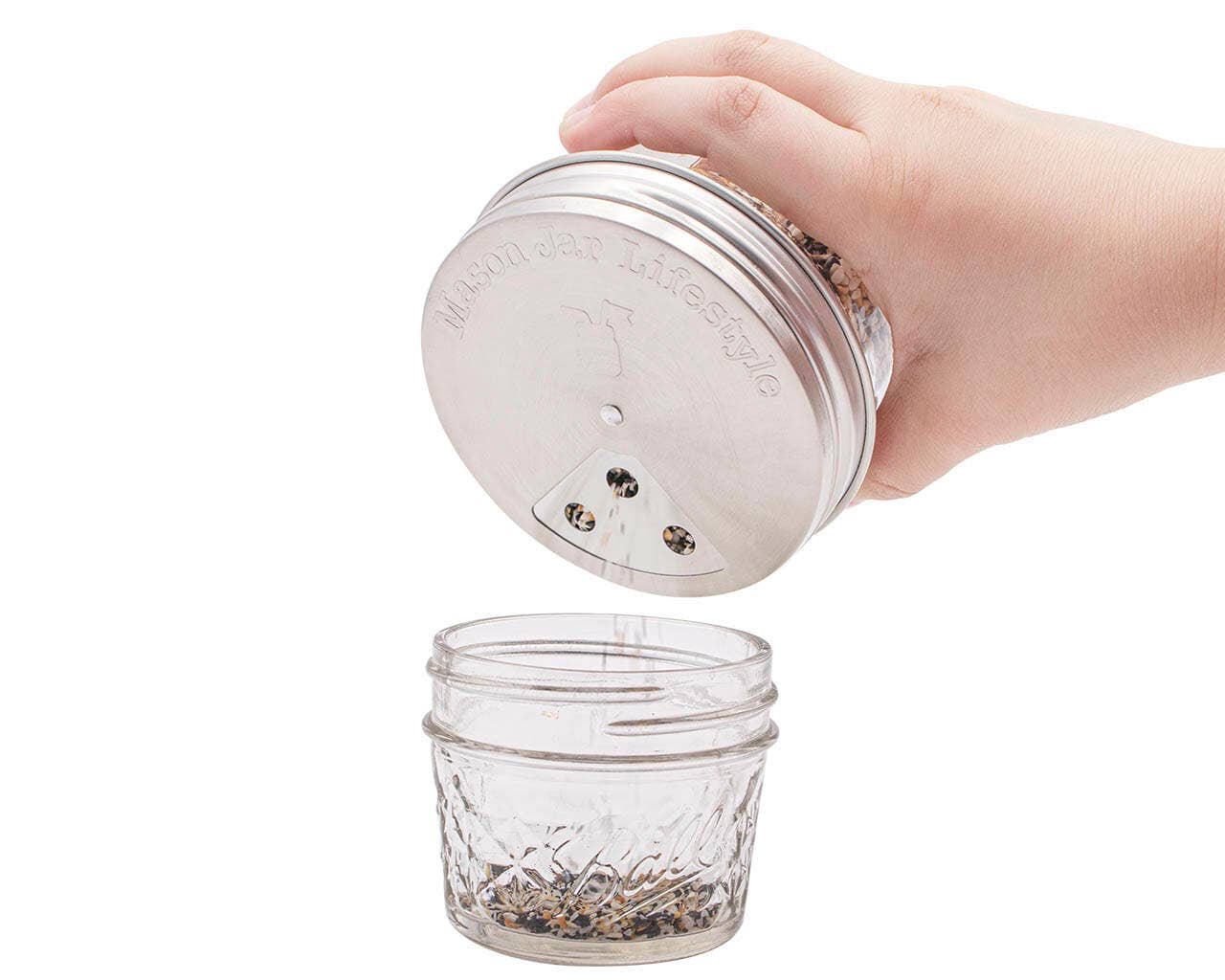Stainless Steel Spice Lids 4 Pack | Regular Mouth