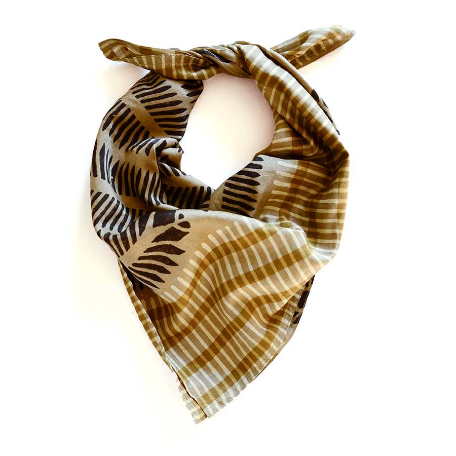 Block Print Head Scarf/Bandana | Geo