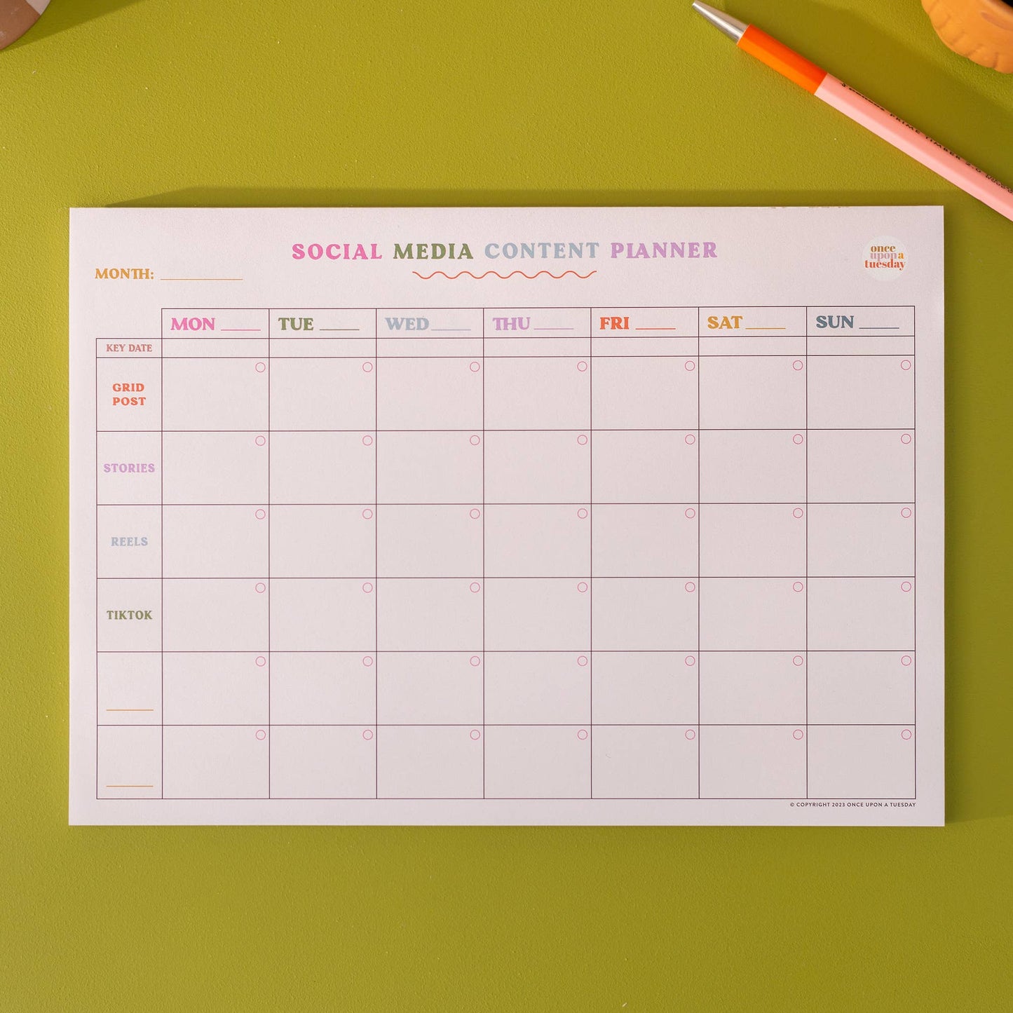 Good Tuesday - Social Media Weekly Planning Pad