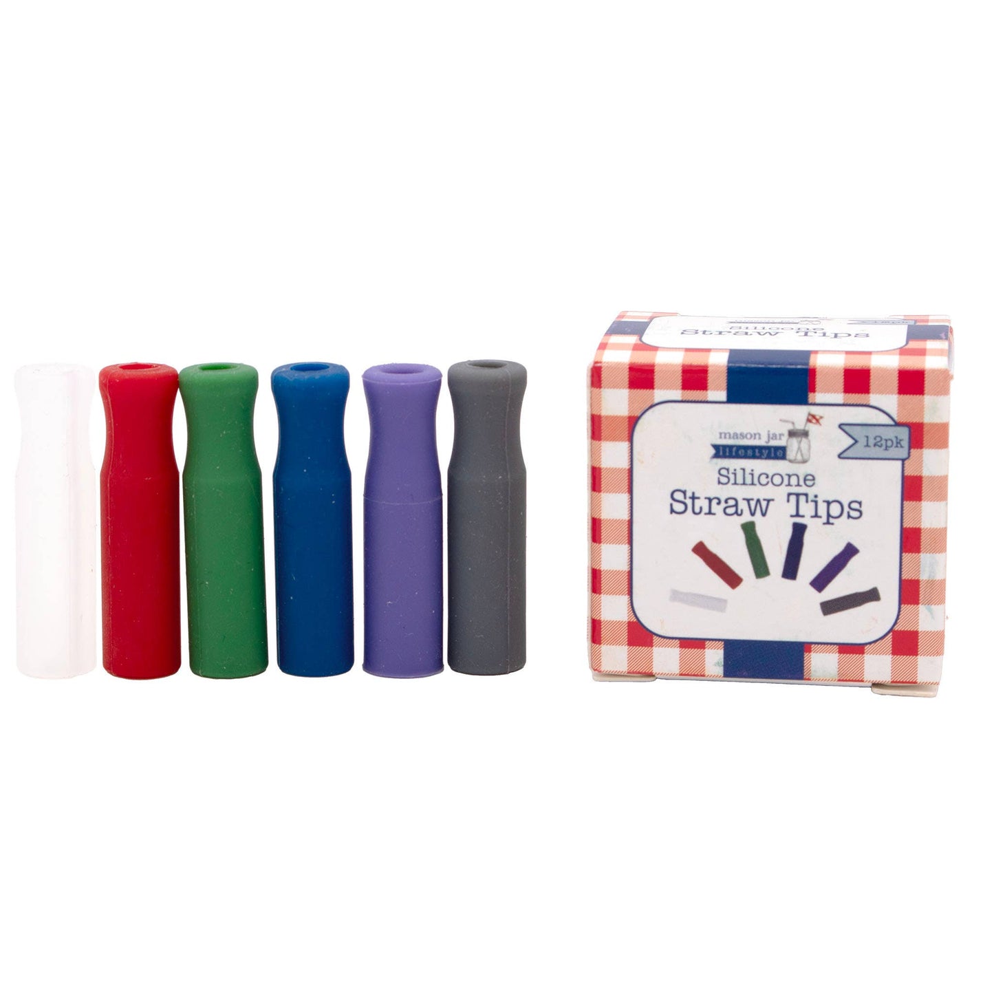 Silicone Straw Tips | 12 Pack