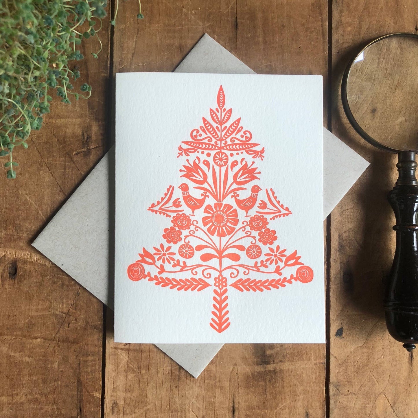 Red Tree Letterpress Card