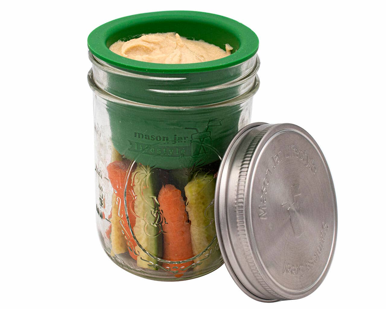 Mason Jar Divider Cup for Salads, Dips, and Snacks | Charcoal