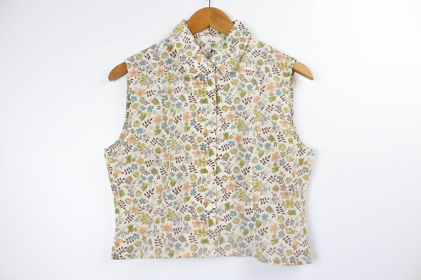 Reworked Vintage Sleeveless Button Up