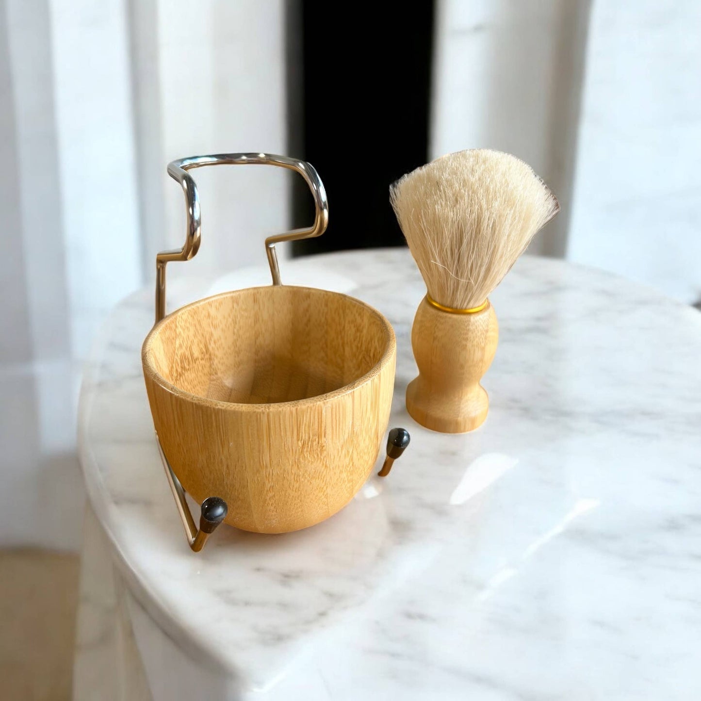 Natural Shaving Brush + Stand