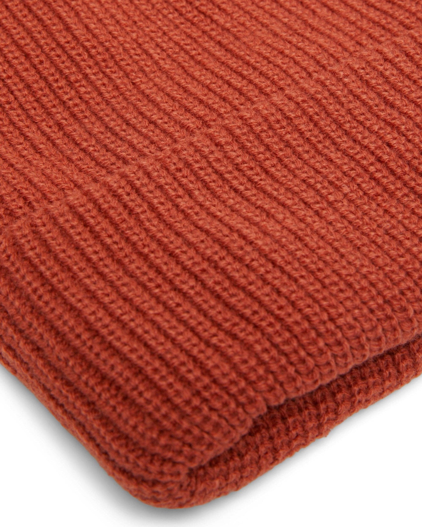 'YOU ARE ON NATIVE LAND' RIBBED BEANIE - REDWOOD