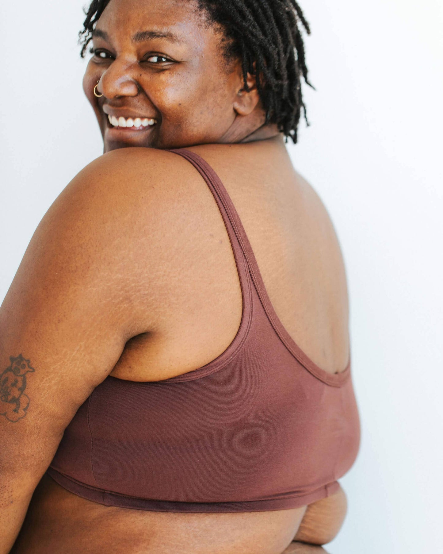Organic Longline Bra | Chestnut