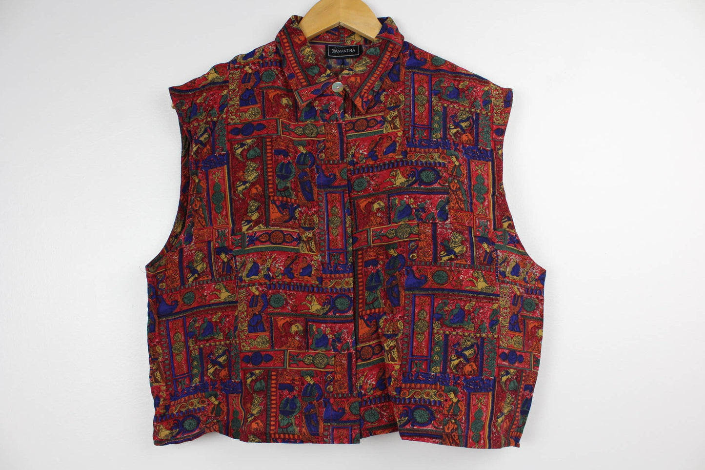 Reworked Vintage Sleeveless Button Up