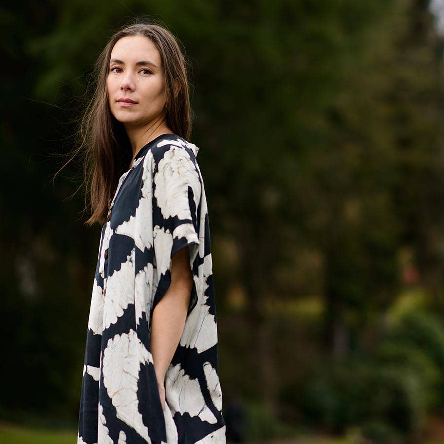 Block Print Kaftan Dress | Sunset